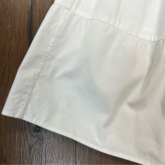 Prada Designer White Smocking Detail Flared Dress SZ 42 - Picture 9 of 12